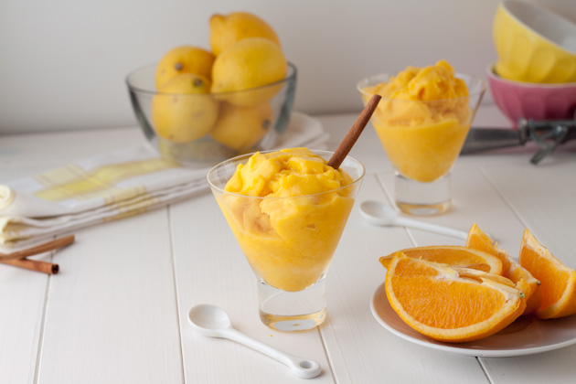 2 minute Mango Citrus Sorbet2