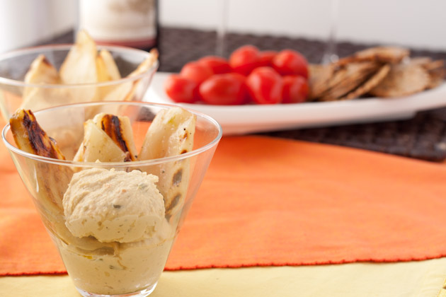 Crispy Fennel Wedges with Hummus