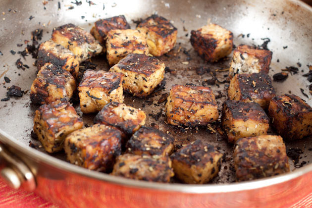 Lemon Pepper Tempeh Croutons