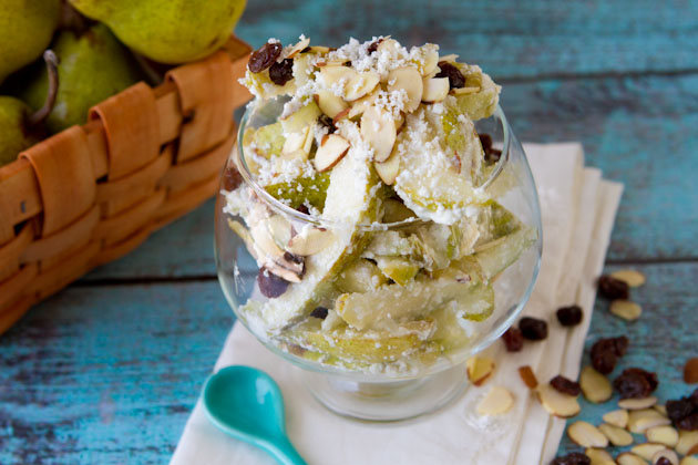 Pear Feta and Almond Salad